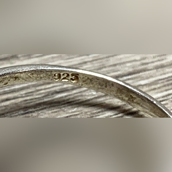 Sterling Silver Designer GSJ Blue Stone Solitaire Band Ring, Size 9, 2g - Picture 6 of 10